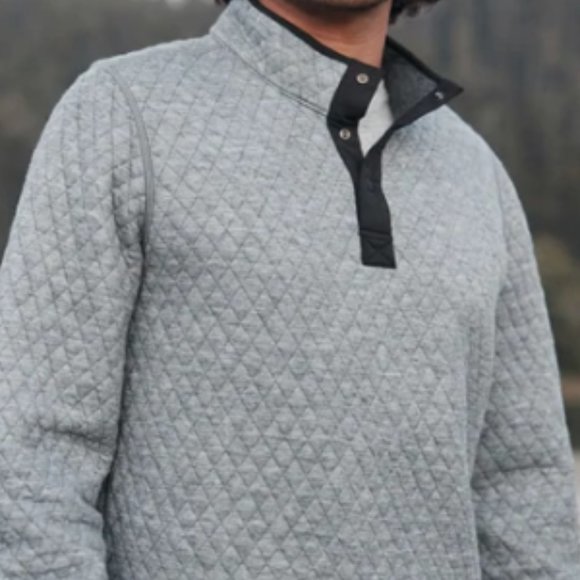 Marine Layer Corbet Reversible Pullover in Charcoal/Heather Grey - Size L NWT - Picture 2 of 6